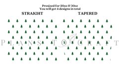 christmas tree skinny tumbler sublimation wrap with high resolution 300 DPI and transparant background perfect for 20oz and 30oz skinny tumbler