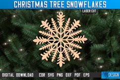 Snowflake Christmas Tree Ornament Laser Cut,Wooden Snowflake Product Image 1