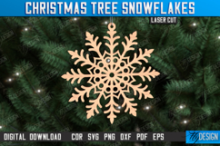 Snowflake Christmas Tree Ornament with Gift Box Laser Cut Product Image 13