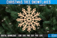 Snowflake Christmas Tree Ornament Laser Cut,Wooden Snowflake Product Image 1