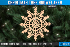 Snowflake Christmas Tree Ornament with Gift Box Laser Cut Product Image 9