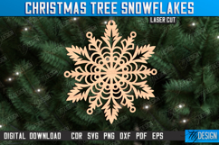 Snowflake Christmas Tree Ornament with Gift Box Laser Cut Product Image 11