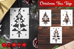 Snowflake in Christmas Tree Shaped Gift Tags Set Product Image 1