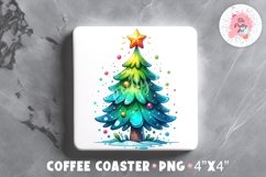 Christmas Square Coaster, Coffee Square Coaster Sublimation Png,  Square Coaster Png