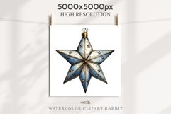 Christmas Tree Star Ornament Toy Winter Watercolor Clipart PNG Scrapbook Nursery art card making collage printable files xmas decor junk journaling sublimation