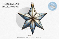 Christmas Tree Star Ornament Toy Winter Watercolor Clipart PNG Scrapbook Nursery art card making collage printable files xmas decor junk journaling sublimation
