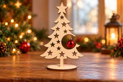 Christmas Tree Stars Moon Laser Cut Product Image 2