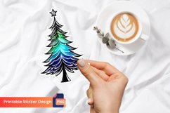 Christmas Tree Sticker, Festive Tree Vinyl Sticker Product Image 1