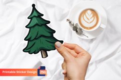 Christmas Tree Sticker, Floral Christmas Tree Sticker Product Image 1