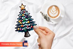 Christmas Tree Sticker, Festive Tree Vinyl Sticker Product Image 1