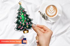 Christmas Tree Sticker, Festive Tree Vinyl Sticker Product Image 1