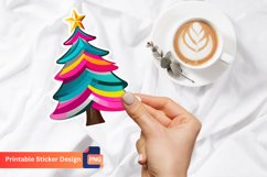 Christmas Tree Sticker, Festive Tree Vinyl Sticker Product Image 1
