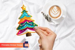 Christmas Tree Sticker, Festive Tree Vinyl Sticker Product Image 1