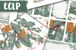 Winter Pinecone & Snow: Printable Planner Stickers for ECLP Product Image 1