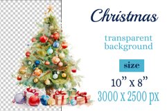 Christmas tree sublimation watercolor clipart Holiday design for Christmas card, greeting card, t-shirt design, mug, tumbler, pillow, poster and more