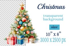 Christmas tree sublimation watercolor clipart Holiday design for Christmas card, greeting card, t-shirt design, mug, tumbler, pillow, poster and more