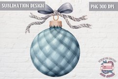 Christmas Ornament Ball sublimation Winter Blue Grey PNG Product Image 1