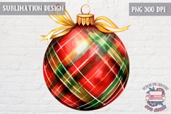 Christmas Ornament Ball sublimation Winter Plaid Product Image 1