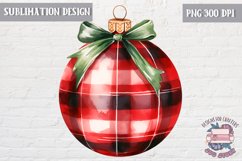 Christmas Ornament Ball sublimation Winter Red Product Image 1