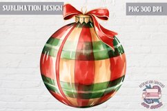 Christmas Ornament Ball sublimation Winter Red Green Plaid Product Image 1