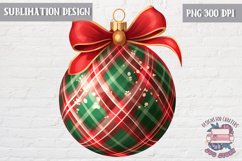 White Christmas Ornament Ball sublimation Winter Red PNG Product Image 1