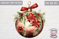 Christmas Ornament Ball sublimation Winter Mistletoe PNG Product Image 1