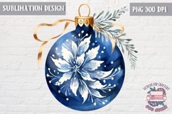 Christmas Ornament Ball sublimation Winter Blue Christmas Product Image 1