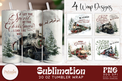 Vintage Christmas Tree Truck sublimation designs being used as trendy Christmas Tumbler wrap print
