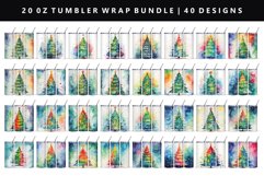 Watercolor 20oz Tumbler Wrap | Sublimation PNG Bundle Product Image 1