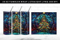 Christmas Tree 20oz Tumbler Wrap, Sublimation PNG Design Product Image 1