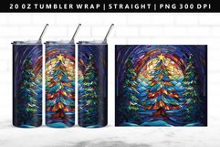 Christmas Tree 20oz Tumbler Wrap, Sublimation PNG Design Product Image 1