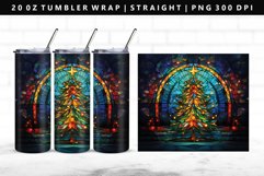 Christmas Tree 20oz Tumbler Wrap, Sublimation PNG Design Product Image 1