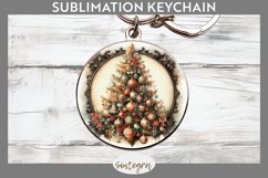 Christmas Tree v1 Round Keychain Sublimation Product Image 1