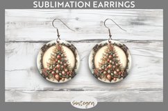 Christmas Tree v1 Round Earrings Sublimation Product Image 1