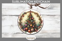 Christmas Tree v2 Round Keychain Sublimation Product Image 1