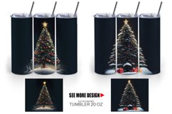 Christmas Tree Watercolor | Tumbler Sublimation Wrap Product Image 2