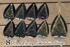 Christmas Tree Watercolor Earring teardrop sublimation Product Image 1