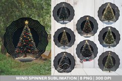 Christmas Tree Watercolor Wind Spinner | Sublimation Spinner Product Image 1