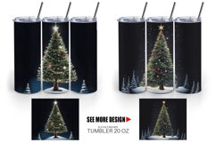 Christmas Tree Watercolor | Tumbler Sublimation Wrap Product Image 3