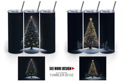 Christmas Tree Watercolor | Tumbler Sublimation Wrap Product Image 5
