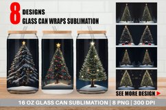 Christmas Tree Watercolor Glass Can Wraps Product Image 1