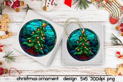 Christmas tree stained glass ornament png Product Image 1