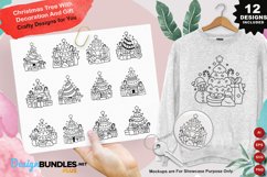 Christmas Tree With Decoration And Gift Clipart Set Product Image 1