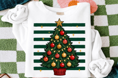 Christmas Tree with Green Stripes PNG, Festive Sublimation Product Image 3