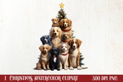 Christmas Tree With Many Dogs Clipart PNG Product Image 1