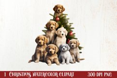 Christmas Tree With Many Dogs Clipart PNG Product Image 1