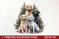 Christmas Tree With Many Dogs Clipart PNG Product Image 1
