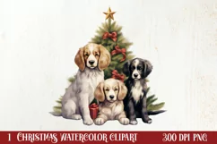Christmas Tree With Many Dogs Clipart PNG Product Image 1
