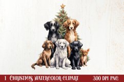 Christmas Tree With Many Dogs Clipart PNG Product Image 1