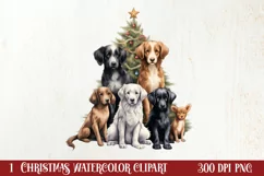 Christmas Tree With Many Dogs Clipart PNG Product Image 1
